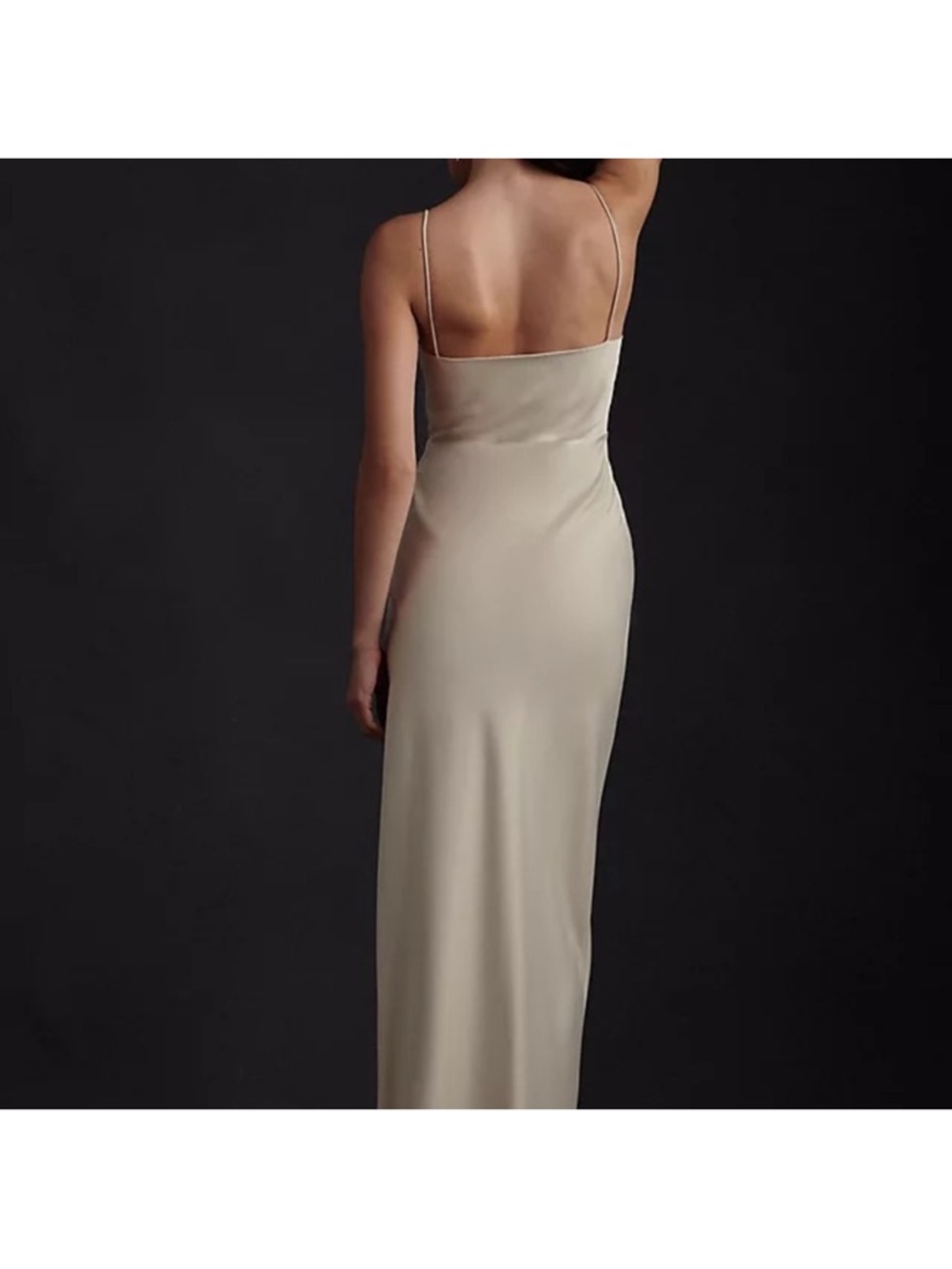 BHLDN Freya Satin Charmeuse Maxi Dress - Champagne - Size 6 - Picture 2 of 8